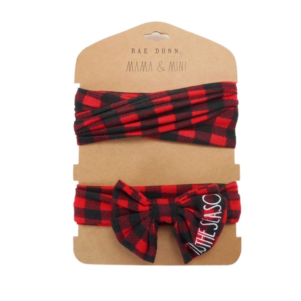 Rae Dunn "MAMA & MINI" Set of 2 Headbands For Adult & Kid Tis The Season